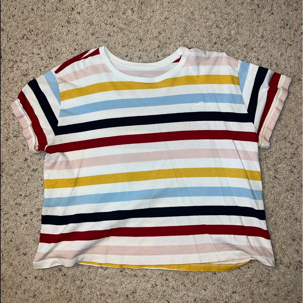Hollisters striped classic cropped womens T-shirt